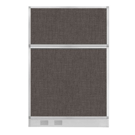 VERSARE Hush Panel Configurable Cubicle Partition 4' x 6' Mocha Fabric W/ Cable Channel 1812547